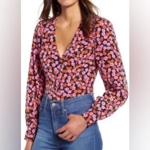 Pink and Orange Flower Top